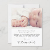 Begroting introduceert geboorteaankondiging foto's (Achterkant)