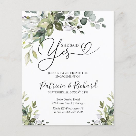 Begroting: ja, aankondiging van de Engagement Part (Voorkant)