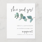 Begroting: ja Foto Eucalyptus Verloving (Voorkant)