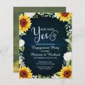 Begroting: ja uitnodiging van de Engagement Party (Voorkant / Achterkant)