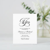 Begroting: ja uitnodiging van de Engagement Party (Staand voorkant)