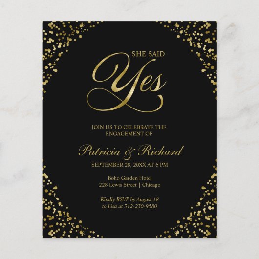 Begroting: ja uitnodiging van de Engagement Party (Voorkant)