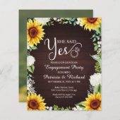 Begroting: ja uitnodiging van de Engagement Party (Voorkant / Achterkant)