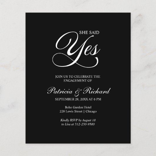 Begroting: ja uitnodiging van de Engagement Party (Voorkant)