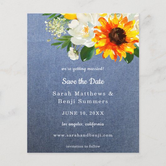 Begroting Jean Sunflower & White Floral Save the D Flyer (Voorkant)