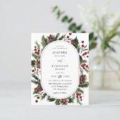 Begroting kerstbessen en pine bruiloft (Staand voorkant)