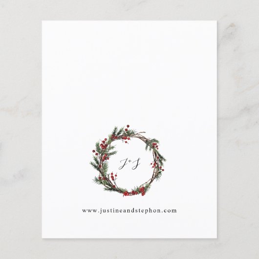 Begroting kerstbessen en pine bruiloft (Achterkant)