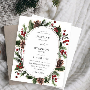 Begroting kerstbessen en pine bruiloft