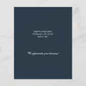 Begroting kerstboomblauwe zakelijke feestkaart (Achterkant)