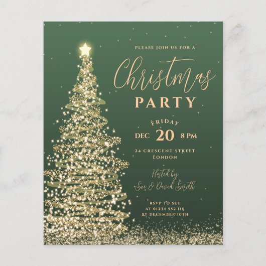 Begroting kerstboomfeest Groene feestdag uitnodigi (Voorkant)