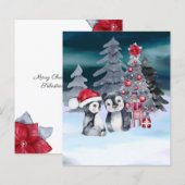 BEGROTING kerstboomscène pinguïn (Voorkant / Achterkant)