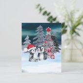 BEGROTING kerstboomscène pinguïn (Staand voorkant)