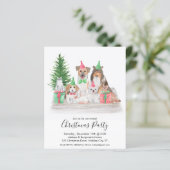 Begroting kerstdieren Dog Cat Invitation (Staand voorkant)