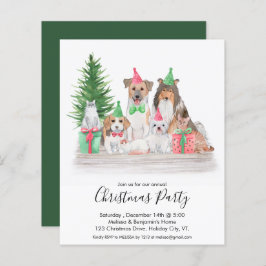 Begroting kerstdieren Dog Cat Invitation