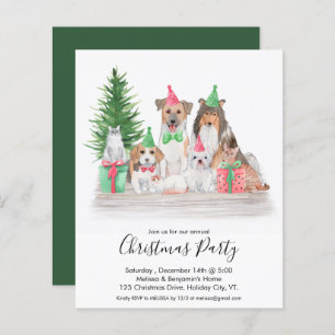 Begroting kerstdieren Dog Cat Invitation