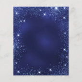 Begroting kerstfeestdag blauwe glitter uitnodiging (Achterkant)