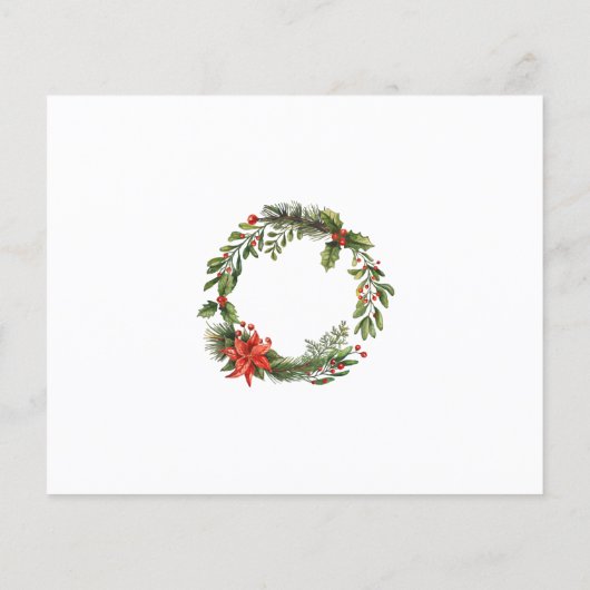 Begroting kerstfeestdag botanische uitnodiging flyer (Achterkant)