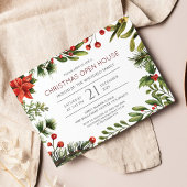 Begroting kerstfeestdag botanische uitnodiging flyer