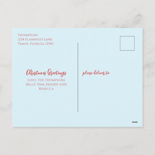 Begroting kerstfeestdag foto feestdagenkaart (Achterkant)