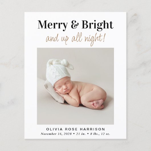 Begroting kerstfeestdag geboorteaankondiging (Voorkant)