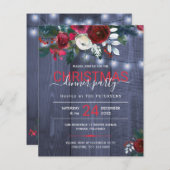 Begroting kerstfeestdag rustige bloemuitnodiging (Voorkant / Achterkant)