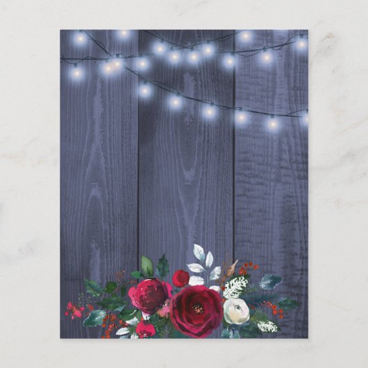 Begroting kerstfeestdag rustige bloemuitnodiging (Achterkant)