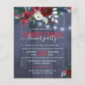 Begroting kerstfeestdag rustige bloemuitnodiging (Voorkant)