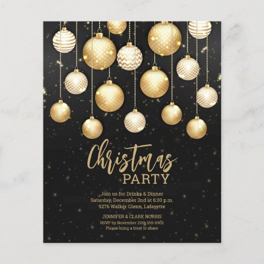 Begroting kerstfeestdagen negeren en gouden uitnod (Voorkant)