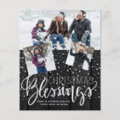 Begroting kerstfeestelijke houtsfoto's wintervakan flyer (Voorkant)