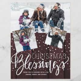 Begroting kerstfeestelijke houtsfoto's wintervakan flyer