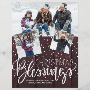 Begroting kerstfeestelijke houtsfoto's wintervakan flyer