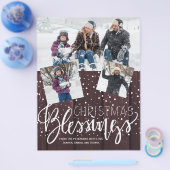 Begroting kerstfeestelijke houtsfoto's wintervakan flyer (Enkel)