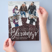 Begroting kerstfeestelijke houtsfoto's wintervakan flyer (Hand)