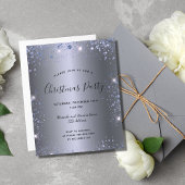 Begroting kerstfeestfeest zilveren glitter-uitnodi