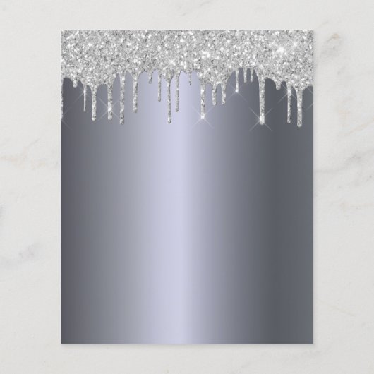 Begroting kerstfeestfeest zilveren glitter-uitnodi (Achterkant)