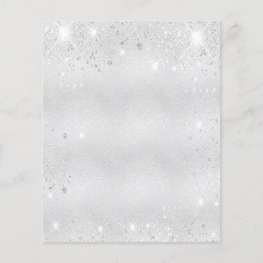 Begroting kerstfeestfeest zilveren glitter-uitnodi (Achterkant)