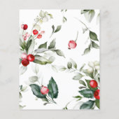 Begroting kerstgroen en Berry Wedding Uitnodiging (Achterkant)