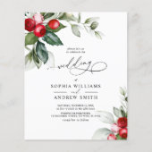 Begroting kerstgroen en Berry Wedding Uitnodiging (Voorkant)