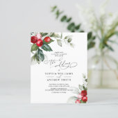 Begroting kerstgroen en Berry Wedding Uitnodiging (Staand voorkant)