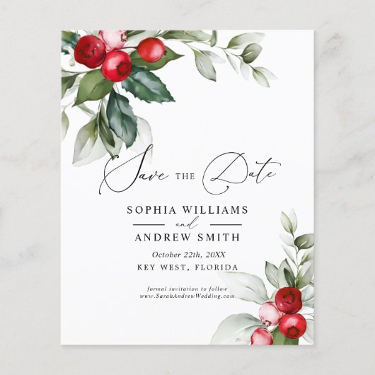 BEGROTING kerstgroen en rood sparen de Datum (Voorkant)