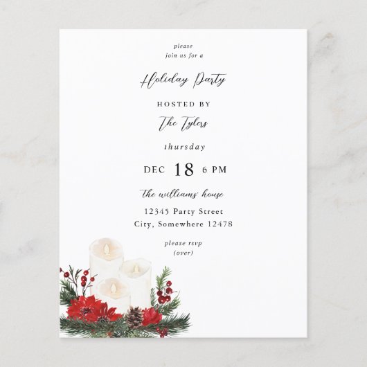 Begroting kerstklei en kaarsfeest flyer (Voorkant)