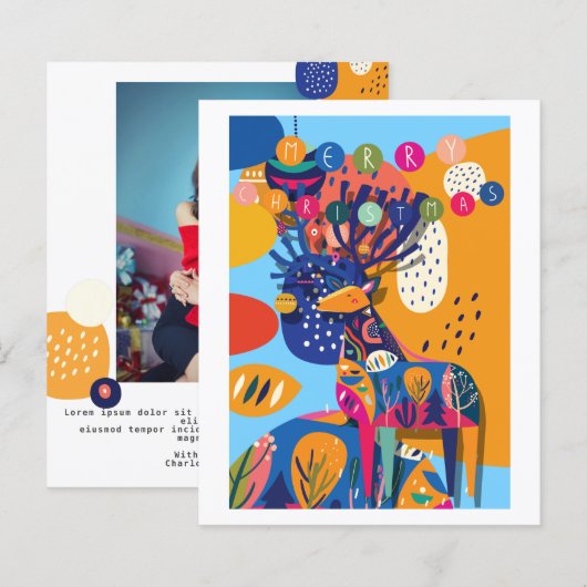 BEGROTING kerstkleurrijke renrenrenrenrenrenrendie (Voorkant / Achterkant)