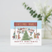 BEGROTING kerstmarkt naam Prettige feestdagen Kaar (Staand voorkant)