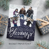 Begroting Kerstmis 3 fotocollage navy Vary Flyer