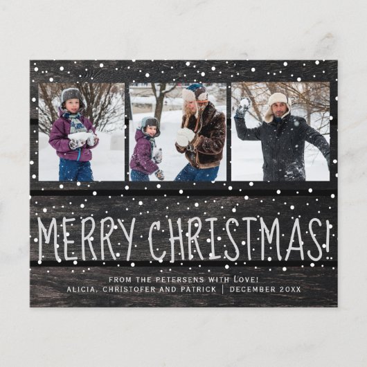 Begroting Kerstmis 3 fotocollage sneeuwvakantie Flyer (Voorkant)