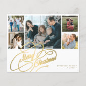 BEGROTING Kerstmis 5 foto's collage Holiday Kaart (Voorkant)