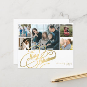 BEGROTING Kerstmis 5 foto's collage Holiday Kaart