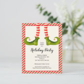 Begroting kerstmis Elf Legs Holiday Uitnodigingen (Staand voorkant)