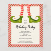 Begroting kerstmis Elf Legs Holiday Uitnodigingen (Voorkant)