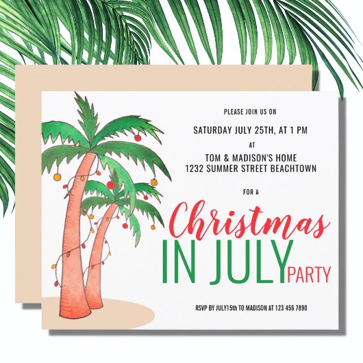 Begroting Kerstmis in juli Uitnodiging zomer